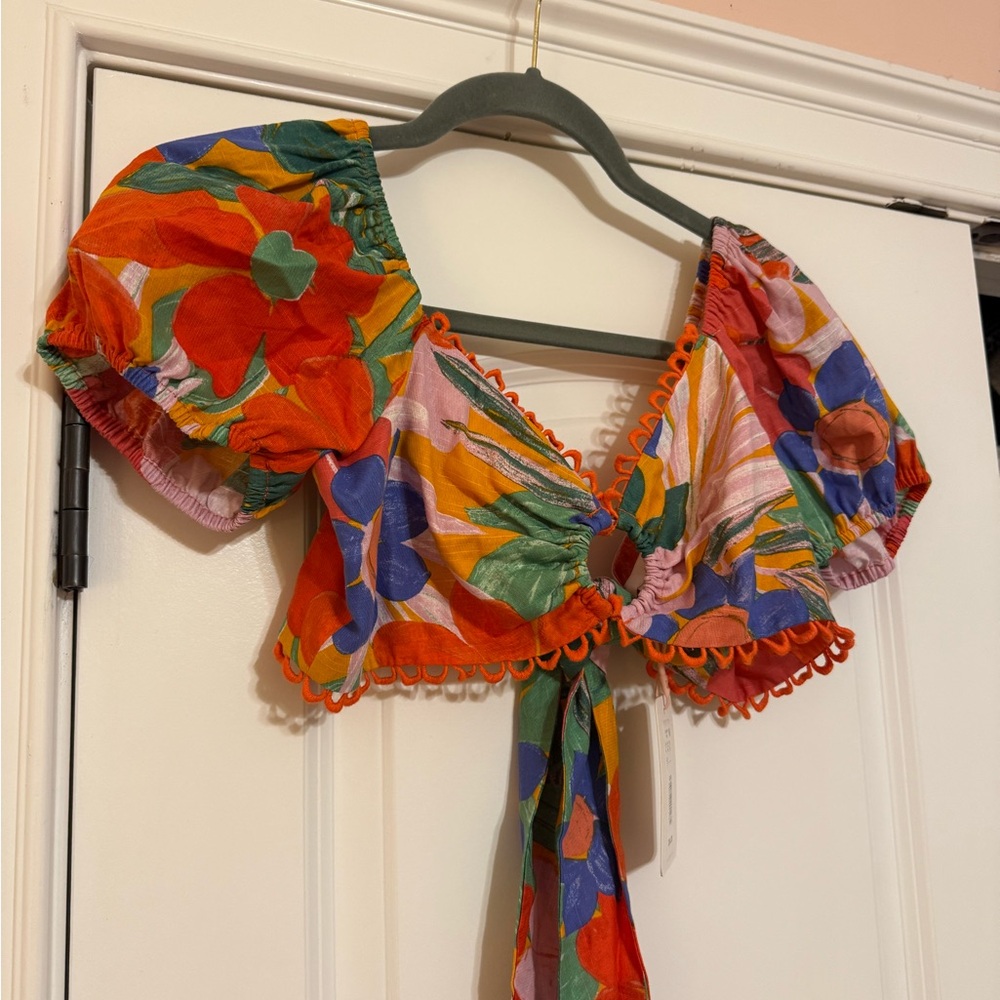 Gianni Bini Floral Multicolor Crop Top